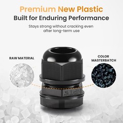 6pcs 3/4 NPT Cable Gland Waterproof IP68 Nylon Cable Pass Through Cord Grip C…