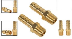 Durable Brass Hose Fitting Set: 2 Pack 3/8″ Barb to 1/4″ NPT Male Pipe