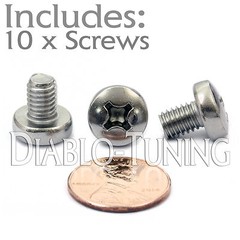 M6 x 8mm – Qty 10 – Stainless Steel Phillips Pan Head Machine Screws DIN 7985 A