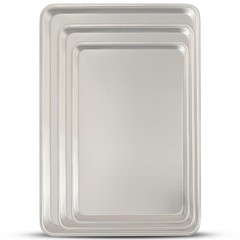 Baking Sheet Pan Set of 3, Commercial Quality 13x9in 15x10in 18x13in, Silver