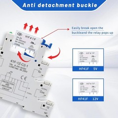 (10Pcs) 24V Relay Din Rail;Silm;Signal for PLC;24VDC and 24vdc/vac
