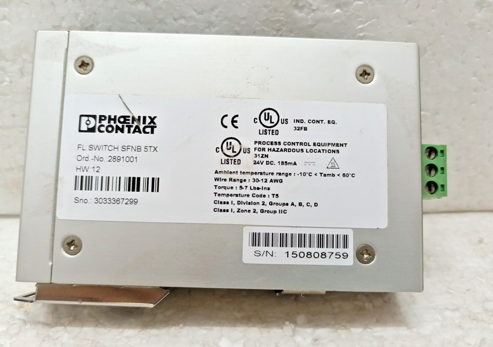 Phoenix Contact FL Switch SFNB 5TX Ord No : 2891001 Expedite Shipping