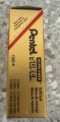 Lot of 20Tubes•Pentel•Super Hi-Polymer•Lead Refills•.5mm•C505H•Black