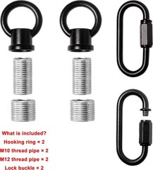 Hook Rings for Light Fixture M10/M12 Available Pack of 2 with 2 Link Black