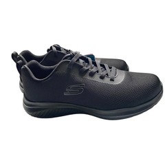 Skechers Work Mens Black Slip Resistant Wide Fit Memory Foam Shoes 9 Wide NWOB