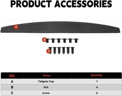 Tailgate Protector Spoiler Top Cap Compatible with 2019-2024 Dodge Ram 2500 3500