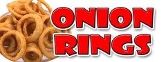 ONION RINGS Concession Decal sign fried ring cart trailer stand deep