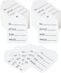 jijAcraft 1000Pcs Price Tags, White Clothing Tag for Scalloped Head,