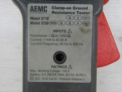AEMC Clamp-On Ground Resistance Tester 3710 Auto-Ranging Hold Function Clamp