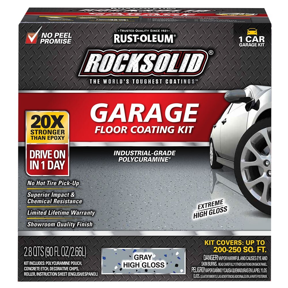 Rust-Oleum ROCKSOLID Garage Floor Coating Kit – Gray High Gloss (60003)