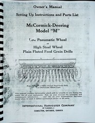 Operators & Parts Manual International Harvester M Grain Drill