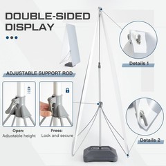 Blulu 24 x 63 to 32 x72 Adjustable X Banner Stand, 2×6 Double Sided Heavy Dut…