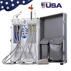 Dental Unit with Air Compressor Curing Light Scales 4H Mobile Delivery Cart