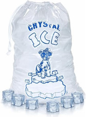 Plastic Ice Bags 20 Lb. with Draw String Closure Pack of 250