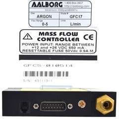 AALBORG GFC17 Thermal MFC Mass Flow Controller 12VDC 1000 PSI 0-5 L/min Argon