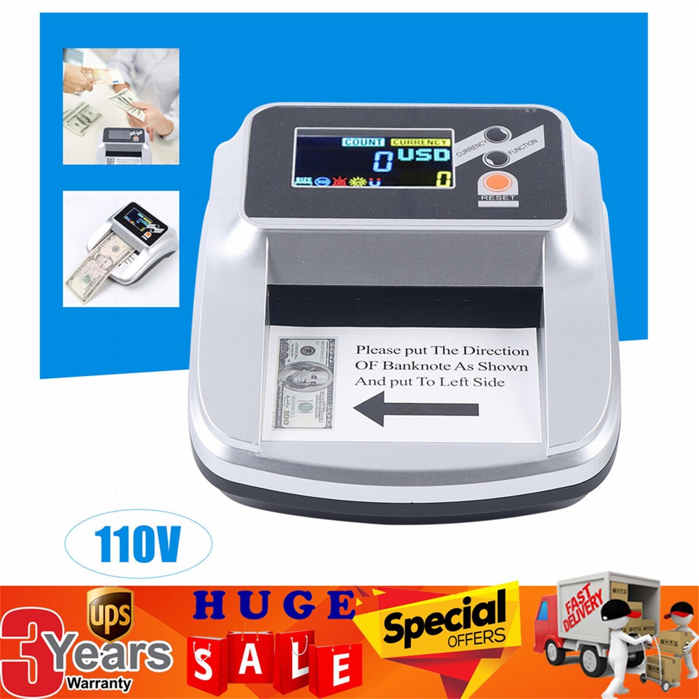 Money Bill Counter Machine Cash Checking Counting Counterfeit Detector UV MG usa