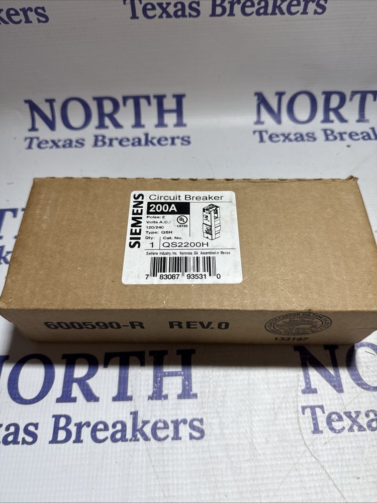 NEW Siemens HQS2200H 200 Amp 2-Pole Main Circuit Breaker, 120/240V, 100kA