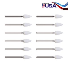 12pc/Pack Dental White Polishing Stones Flame shape FG bur Arkansas Stone Points