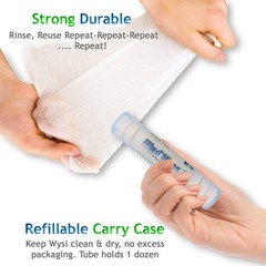 WYSI Multi-Purpose Wipes – 100 Tablets & Travel Tube – Biodegradable, Scent-Free