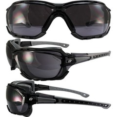 Birdz Eyewear Gasket Safety Padded Motorcycle Sunglasses Grey with Smoke Lens