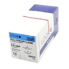 Look X1022B Polypropylene Blue Sutures 4-0 18” C6 3/8 Circle 18mm 12/Pk