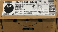 K-Flex Eco 4″IPS Insulation (4.5ID) X 3/4″ W, 3/18 ONE PIECE 6RHFN068448
