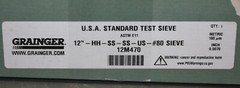 Advantech 12″ Test Sieve 80SS12H, 180 Micron, #80 Mesh, Stainless Steel Cloth