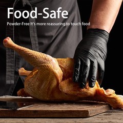 100 Pcs Black Vinyl Gloves Disposable Food Prep BBQ Latex Powder Free