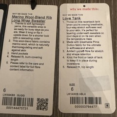 Lululemon Store Tags Only JUST THE TAGS Small XS Lot Of 8 Sizes 4 & 6 Pants Bras
