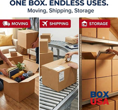 BOX USA Medium Moving Boxes 18″L X 14″W X 12″H 20-Pack – Corrugated Cardboard Bo