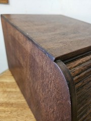 Antique 1900s Wooden Roll Top Tabletop. Secretary Desk Organizer Caddy Fine wood