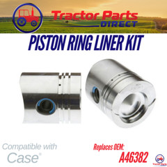 PISTON RING LINER KIT compatible w Case® 207D LATE W/BOWL 2.600″ REPLC: A46382