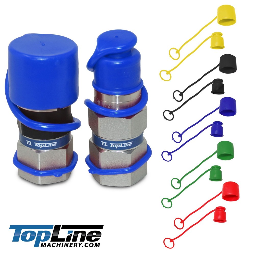 Dust Caps for 1/2 body Flat Face Hydraulic Coupler Red,Green,Yellow,Gray,Blue