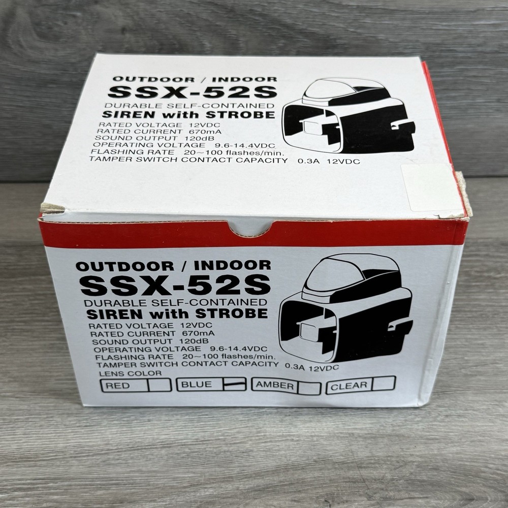 New Potter Amseco SSX-52S Siren with BLUE Strobe Light New Open Box