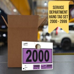 1000 Car Dealer Service Hang Tags Mechanic Repair Shop 3 Piece System – Purple