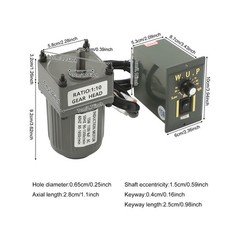 Electric AC Gear Motor Single Phase Variable Speed Controller 1:10 125RPM 110V