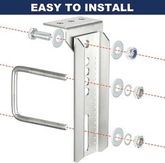 4PCS 8″ Swivel Top Bunk Bracket Kit For 1.5×3, 2×3,3×3 Boat Trailer Crossmember