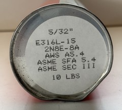 Arcos E316L-15 Stainless Steel Arc Welding Rod 5/32 in AWS A5.4 MPN 2N8E-8A