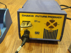HAKKO FP-102 Soldering Iron Station w/ extra tips and solder spool COMPLETE !