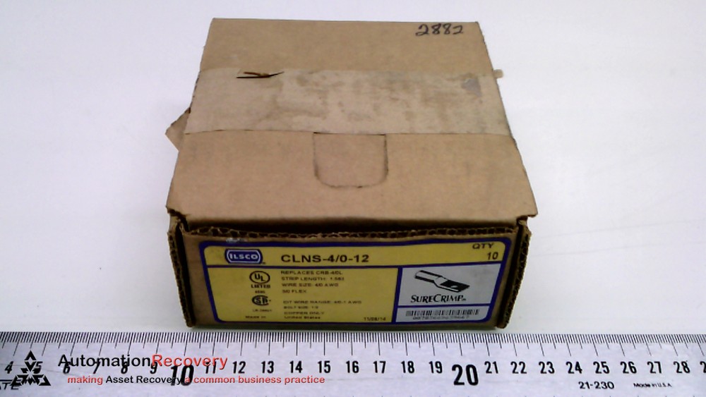 ILSCO CLNS-4/0-12 , SURECRIMP COPPER COMPRESSION LUG, NEW #315011