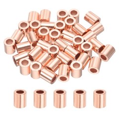 7/64″ (2.8mm) Wire Rope Stop Sleeve, 40 Pcs Copper Crimping Loops Sleeve