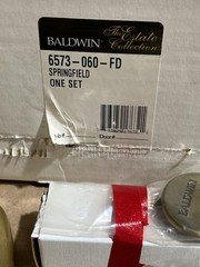 Baldwin 6573-060-FD Estate Trim Set Springfield Satin Brass/Brown Finish NOS