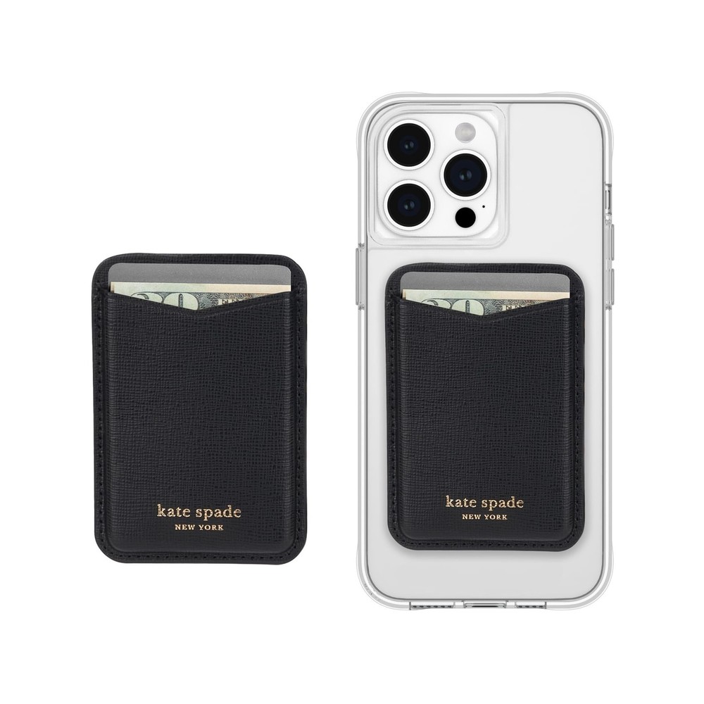 kate spade new york Magnetic Card Holder/Wallet – Black | Styli… FAST USA SHIP