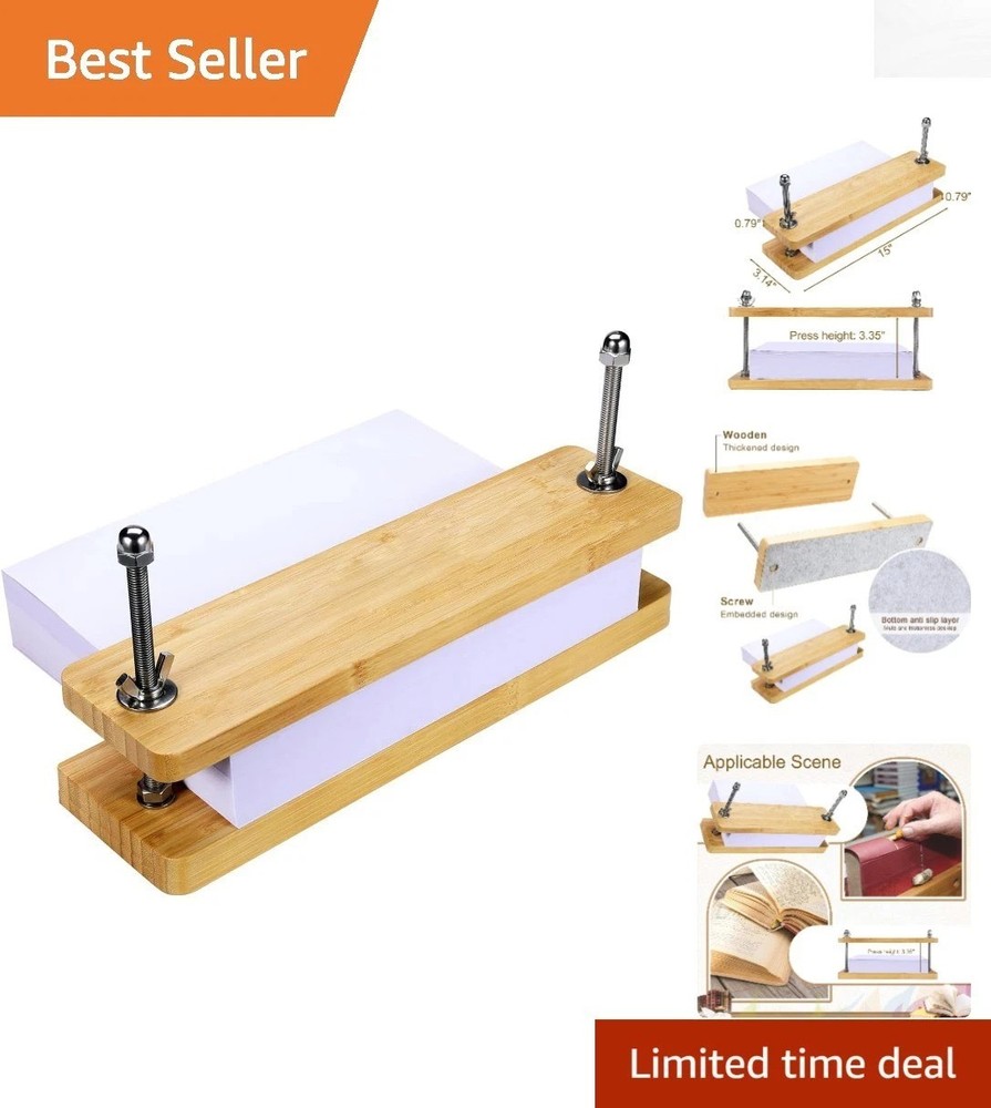 MINBOO Bamboo Book Press – Portable Handmade Binding Tool with Anti-Slip Mat