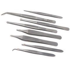 8 Surgical Tweezers Medical Nursing Thumb Forceps Cotton Dressing Vet Instrument
