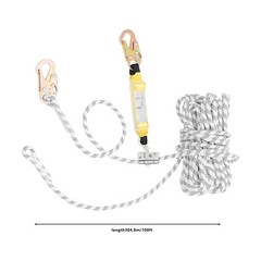 Anti-ratcheting Lifeline Lanyard Fall Arrester Protection+hook Rope Equip 100ft