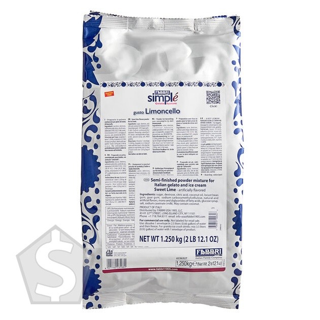 Fabbri 1.25 kg Limoncello Simple One-Step Soft Serve / Frozen Dessert Mix
