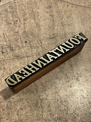 Printing Letterpress Print Block Fountainhead Title Lettering (2970)