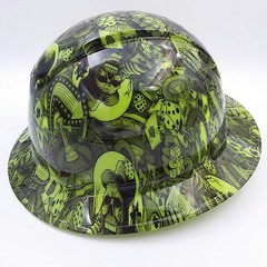 FULL BRIM Hard Hat custom hydro dipped , NEW DEALERS CHOICE LIME NEW