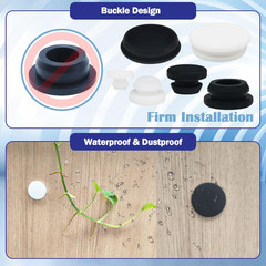 2PCS 2Inch Rubber Hole Plugs Black Silicone Plug for round Holes Filler Door Scr
